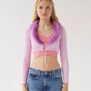 NWT Urban Outfitters purple Y2K style cardigan, small